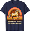 Dressage Rider Naturally Elevated Retro Design T-Shirt - Navy Blue