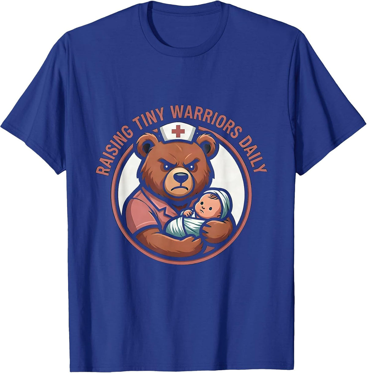 Men's Raising Tiny Warriors Daily NICU Nurse Design T-Shirt - Royal Blue