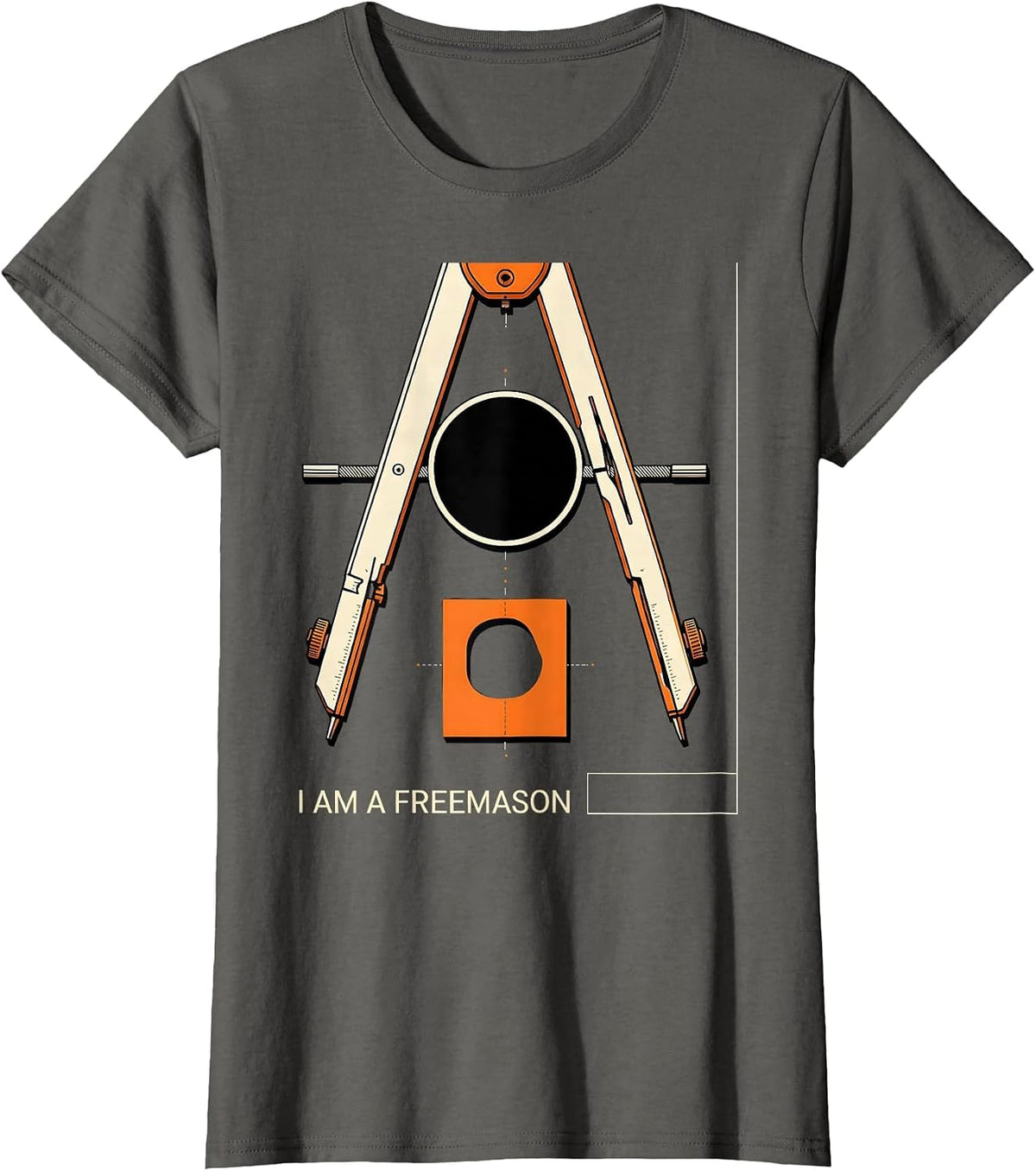 Women's I Am A Freemason Stencil Masonic Fraternal Gift T-Shirt - Asphalt Grey