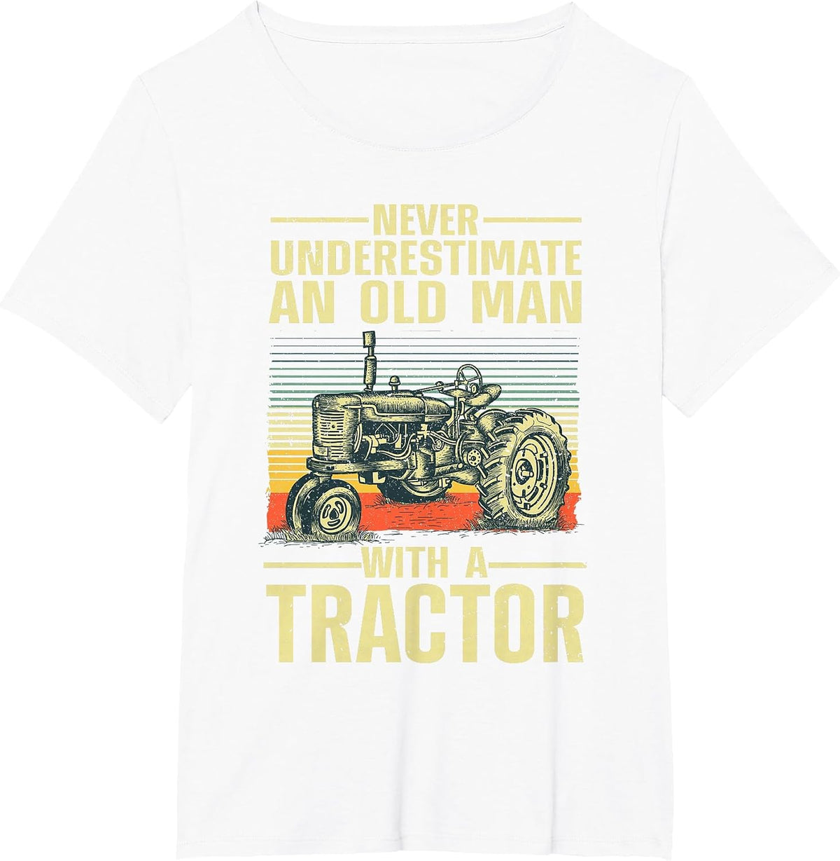 Cool Tractor Design for Grandpa Men Tractor Driver Farming T-Shirt - White