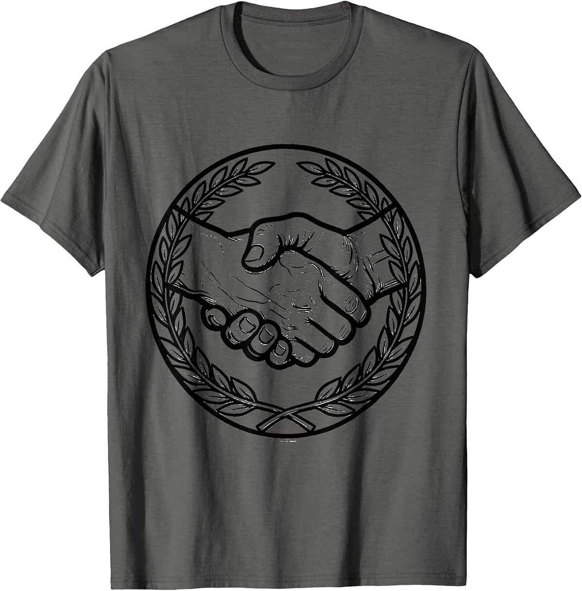 Men's Social Worker Supportive Hands Graphic Design T-Shirt - Asphalt Grey