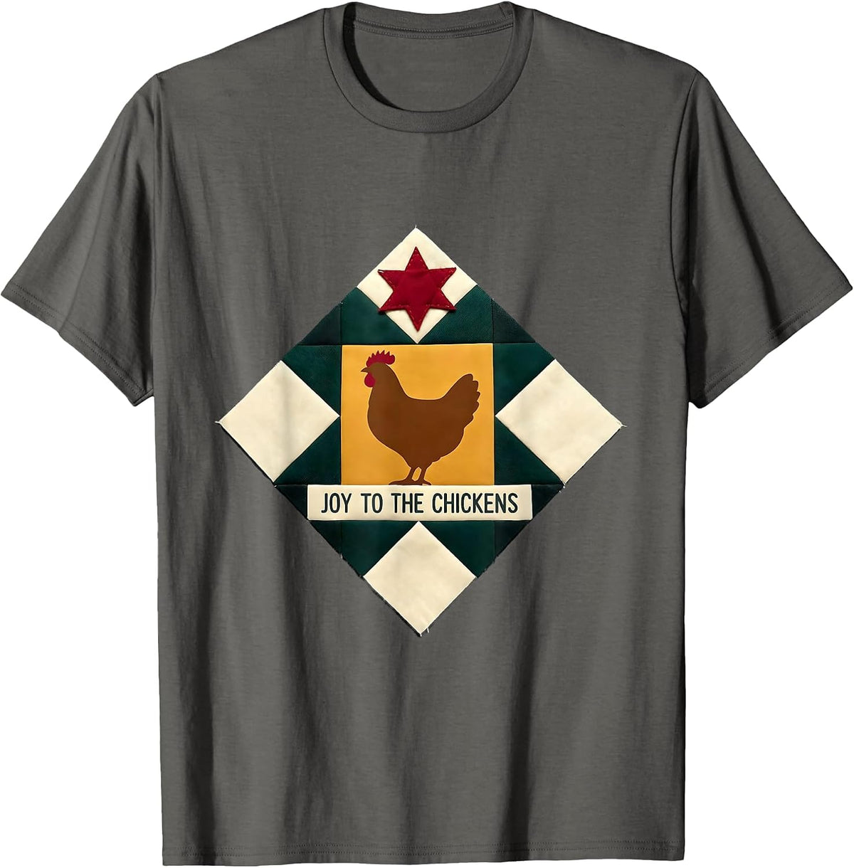 Men's Joy To The Chickens Funny Farm Christmas Chicken Lover Gift T-Shirt - Asphalt Grey