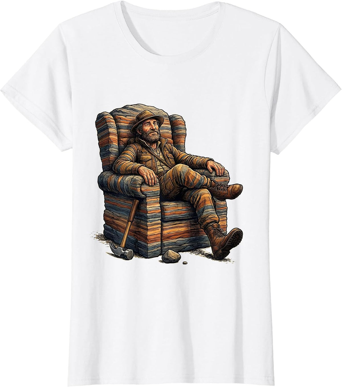 Geology Collector Lounge Rock Humor T-Shirt - White
