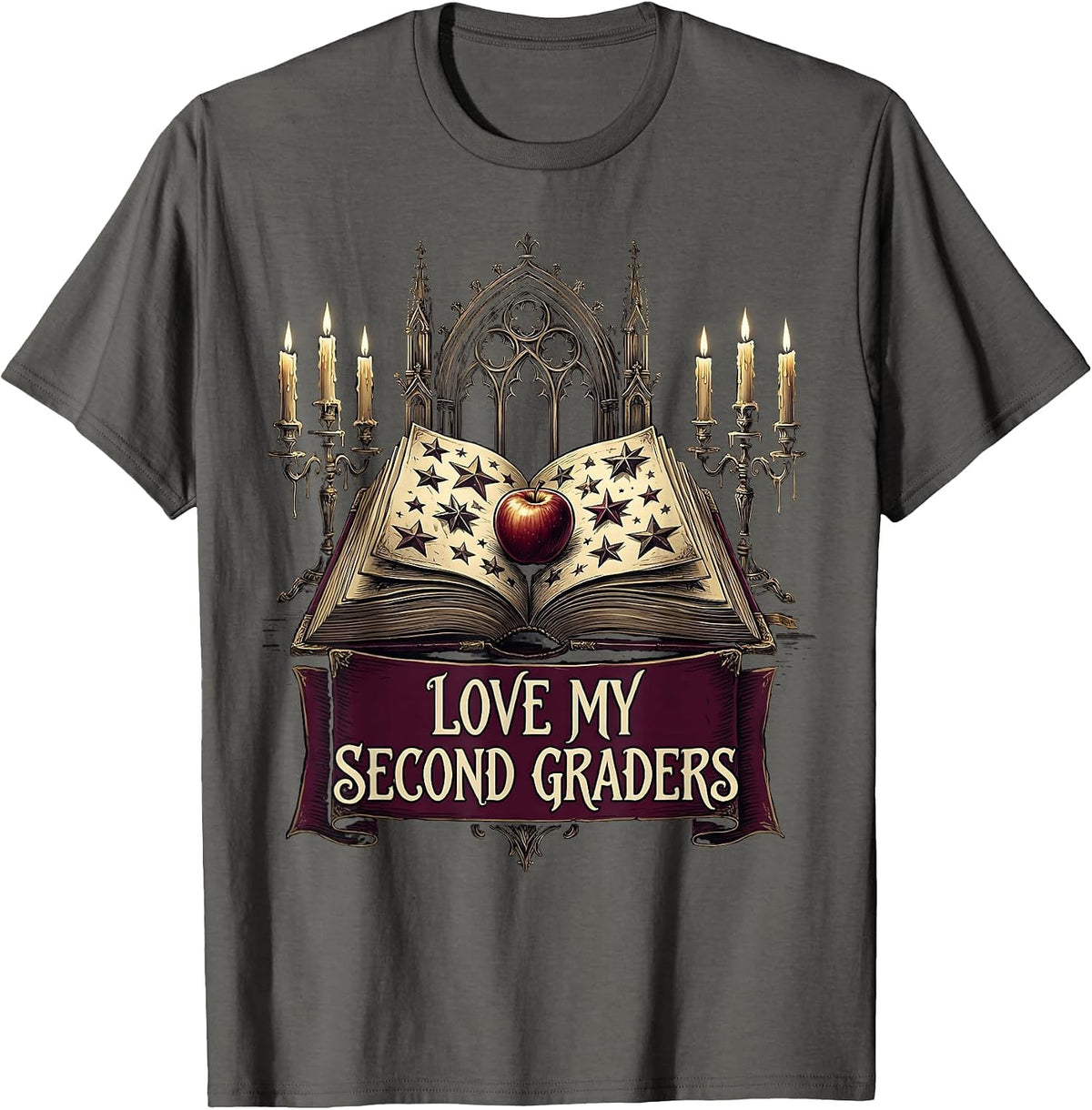 Love My Second Graders Teacher Design T-Shirt - Asphalt Grey