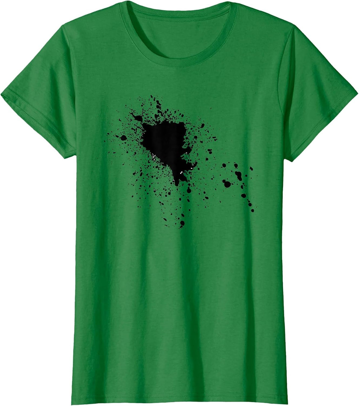 Cool Black Ink Splatter Paint Splat Splash T-Shirt Tee T-Shirt - Kelly Green