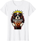 Women's Cavalier King Charles Spaniel Pop Art Dog Lover Iced Coffee T-Shirt - White