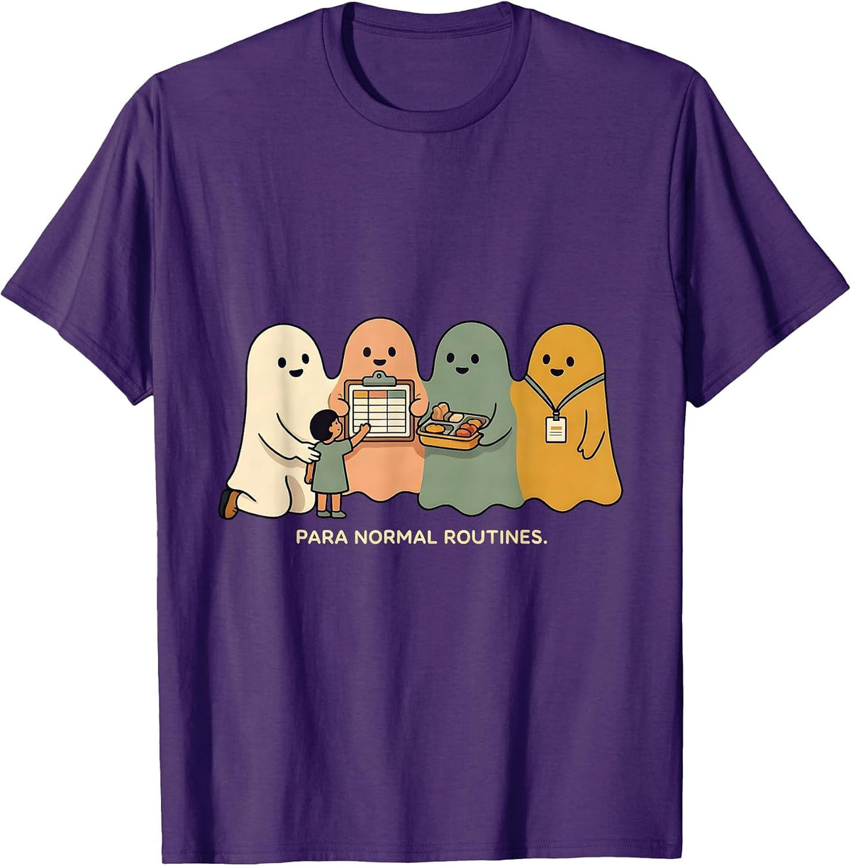 Para Normal Routines Ghost Paraeducator Halloween T-Shirt - Purple