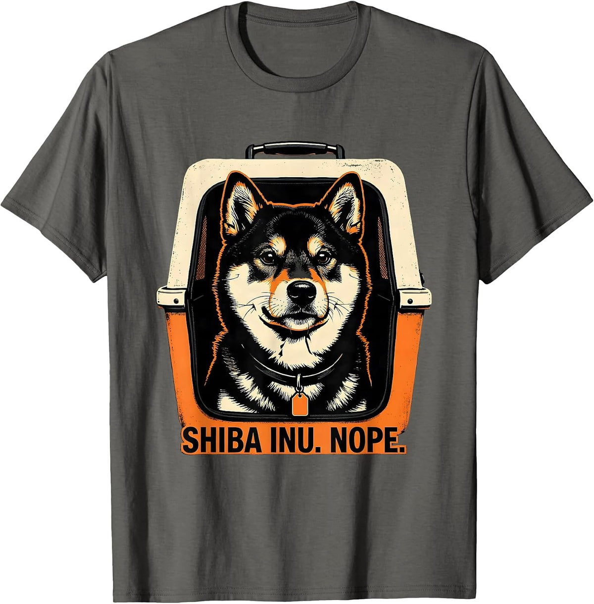 Shiba Inu Nope Funny Dog Lover Gift Women Girls T-Shirt - Asphalt Grey