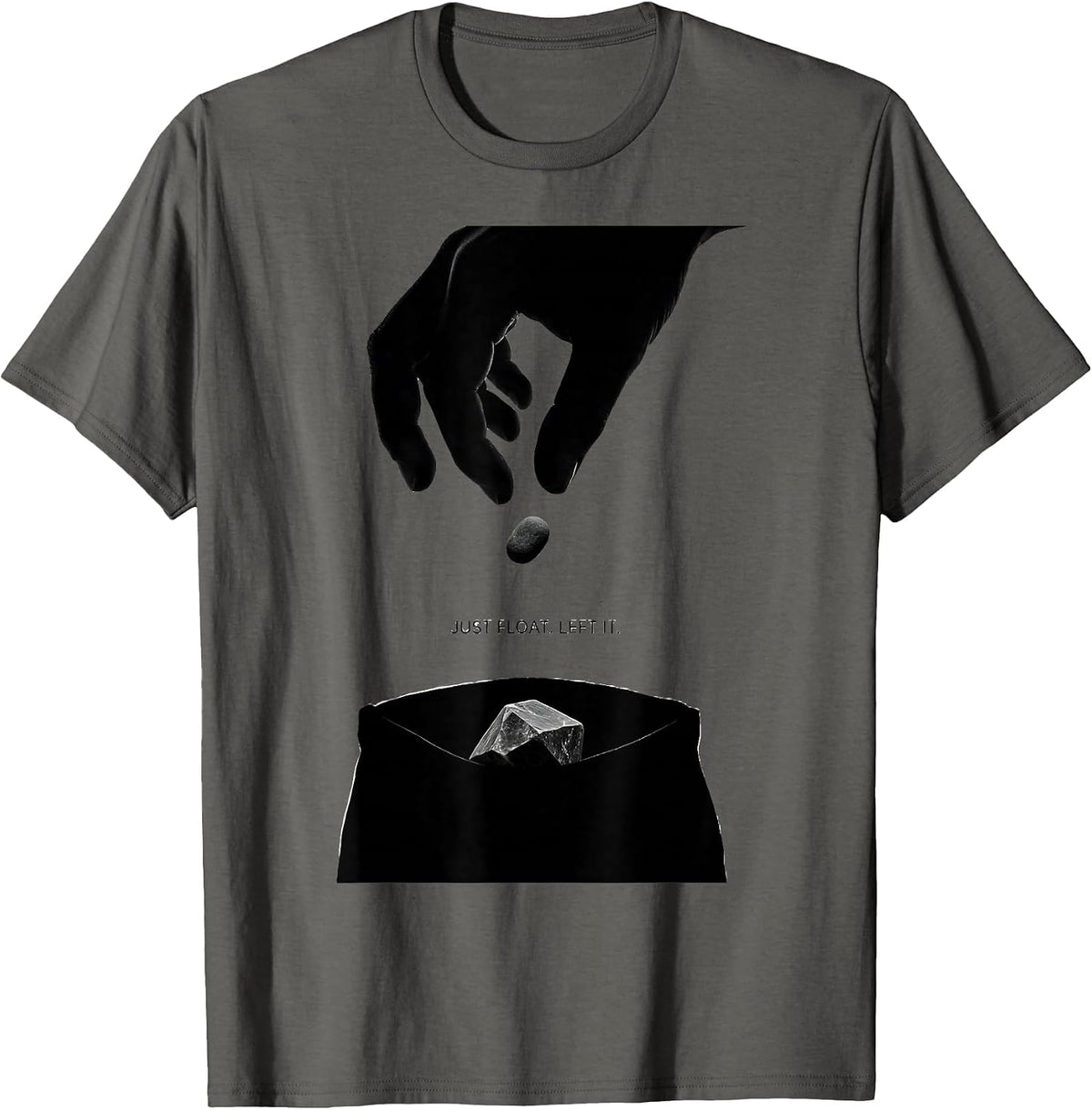 Men's Just Float Left It Funny Rock Collector Geology Hobby Humor T-Shirt - Asphalt Grey