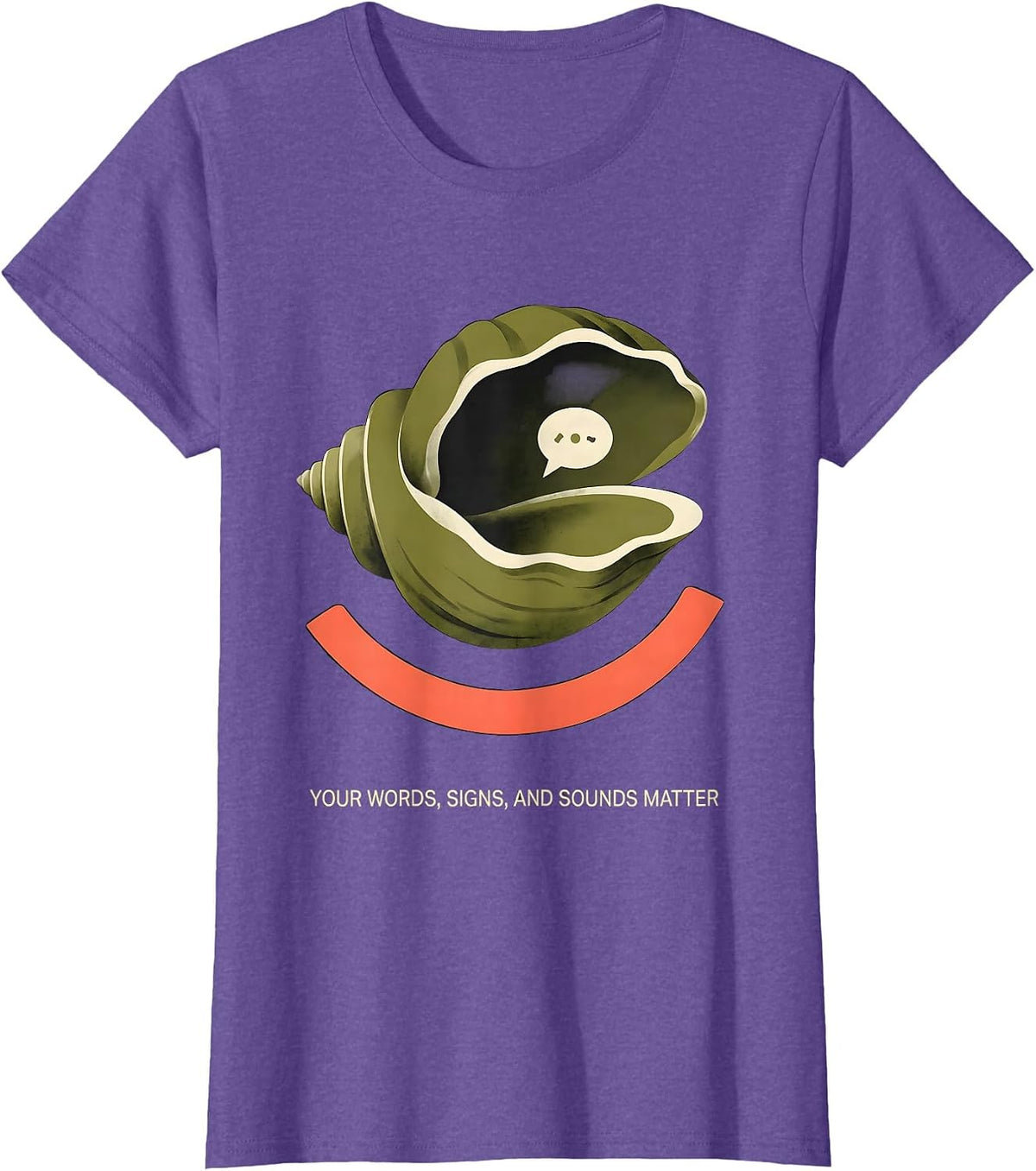 Your Words Signs And Sounds Matter Midcentury Modern Speech T-Shirt - Purple Heather