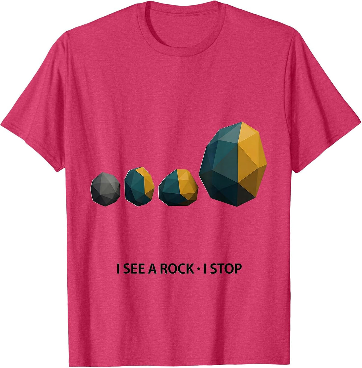 I See A Rock I Stop Funny Rock Collector Geology Humor T-Shirt - Red Heather