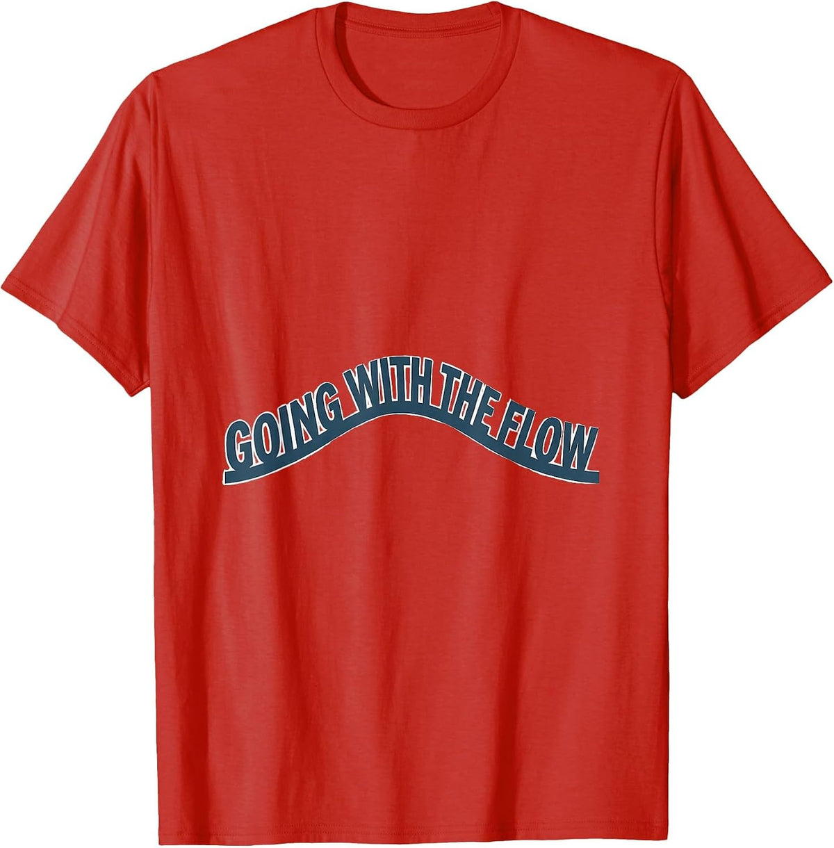 Men's Going With The Flow Funny Duck Pun Novelty Humor Gift T-Shirt - Red