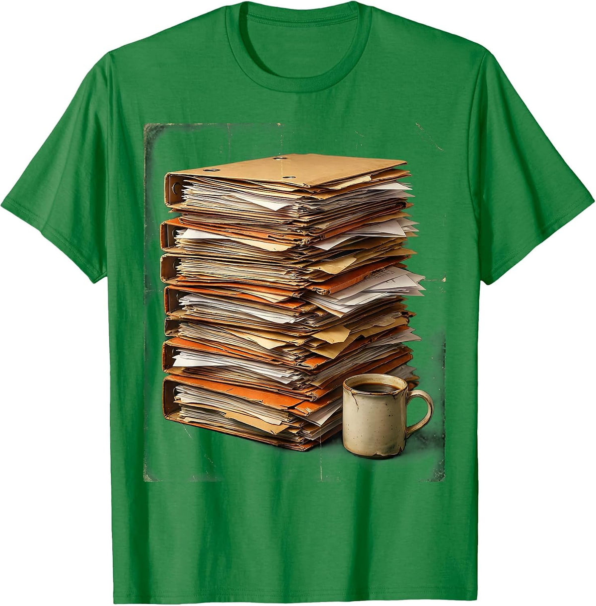 Men's Social Worker Case Files Coffee Graphic T-Shirt - Kelly Green