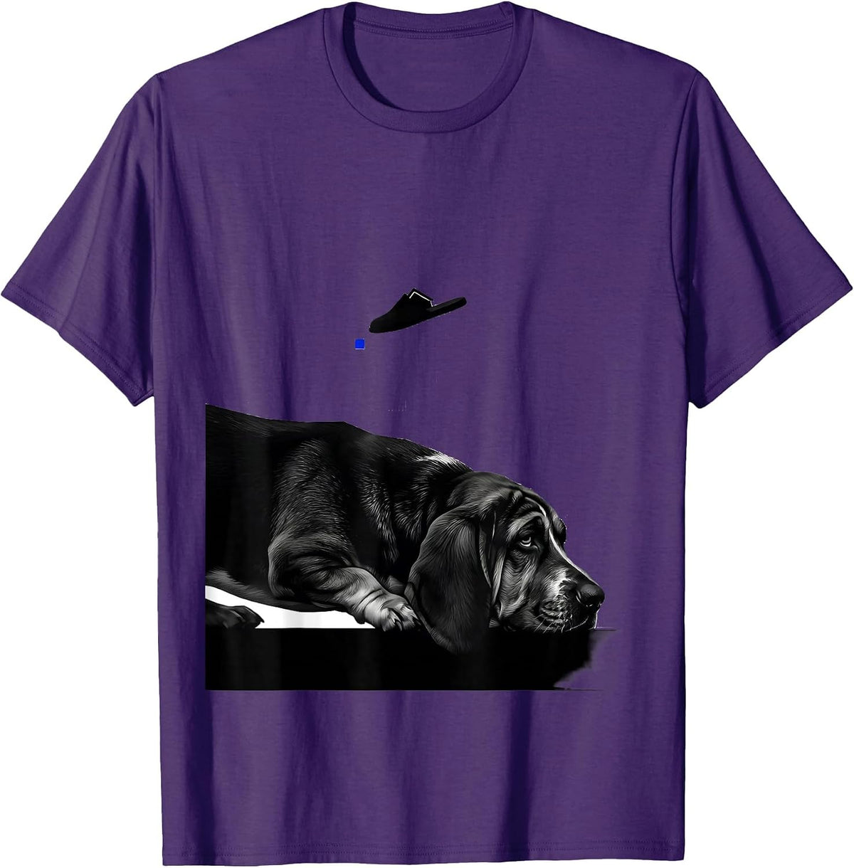 Men's Basset Hound Sprawled Funny Dog Lover Humor T-Shirt - Purple
