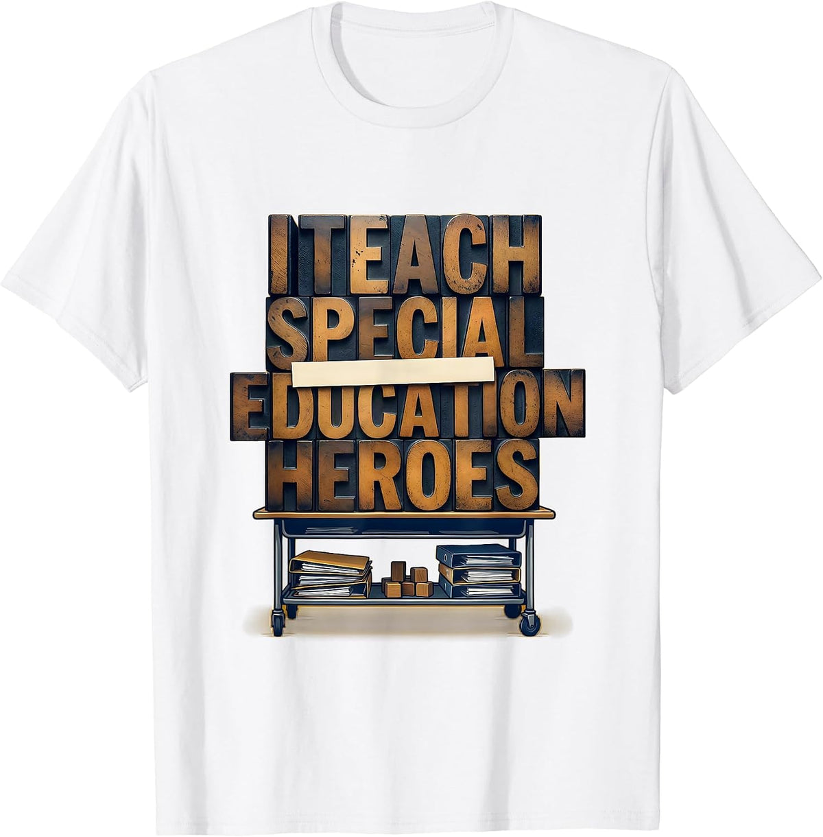 Men's I Teach Special Education Heroes Funny Teacher Classroom T-Shirt - White