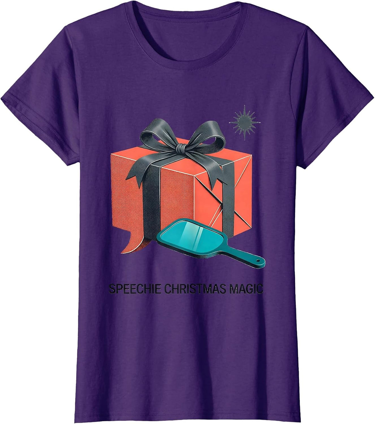 Speechie Christmas Magic Midcentury Modern SLP Holiday Humor T-Shirt - Purple