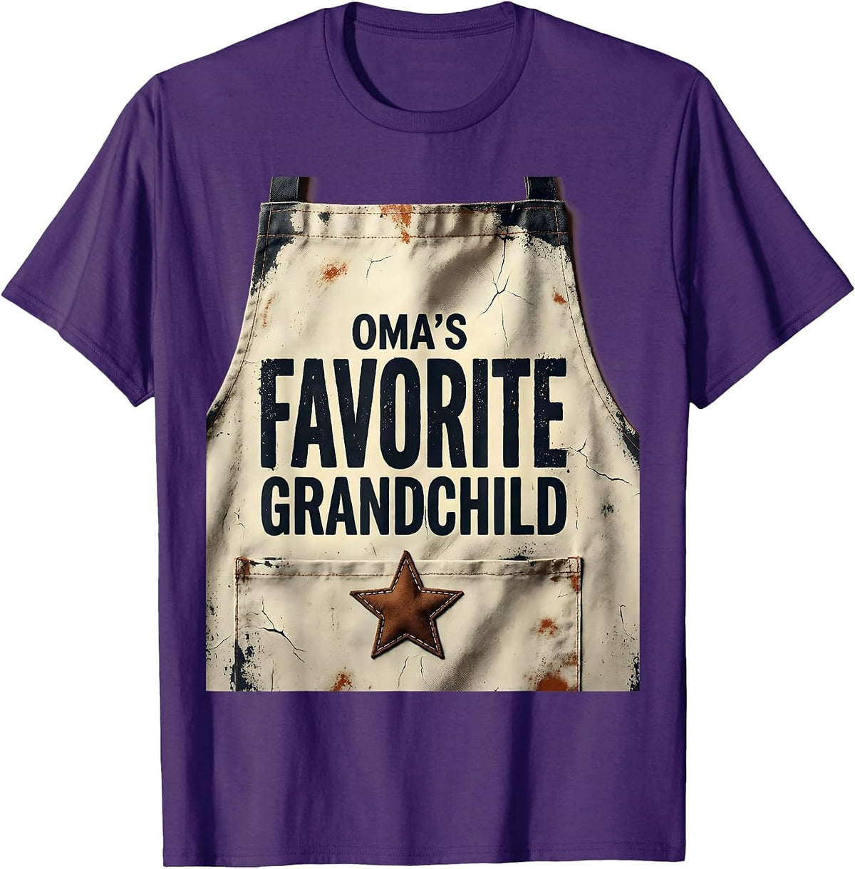 Men's Oma's Favorite Grandchild Distressed Funny Grandparent Gift T-Shirt - Purple