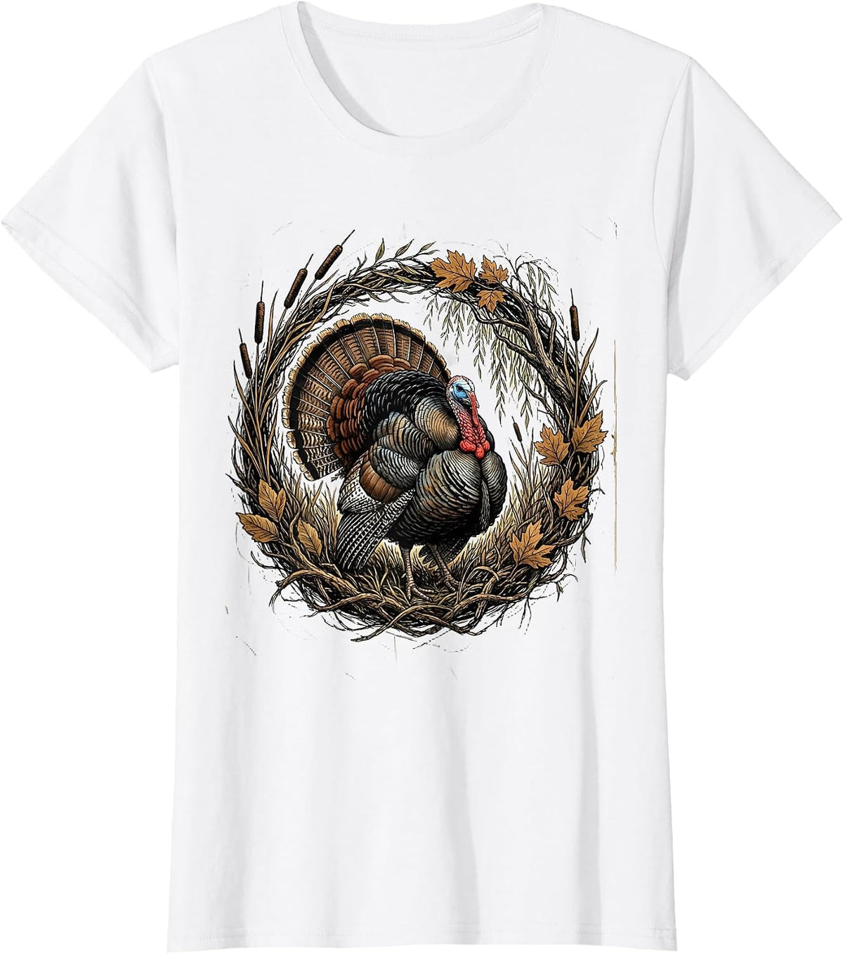 Women's Bottomland Camo Turkey Strutter River Bottom T-Shirt - White