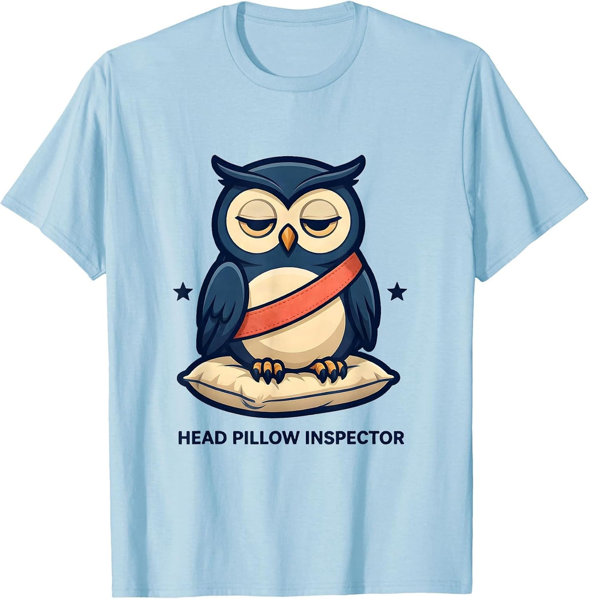 Men's Head Pillow Inspector Funny Slumber Party Squad Matching T-Shirt - Baby Blue