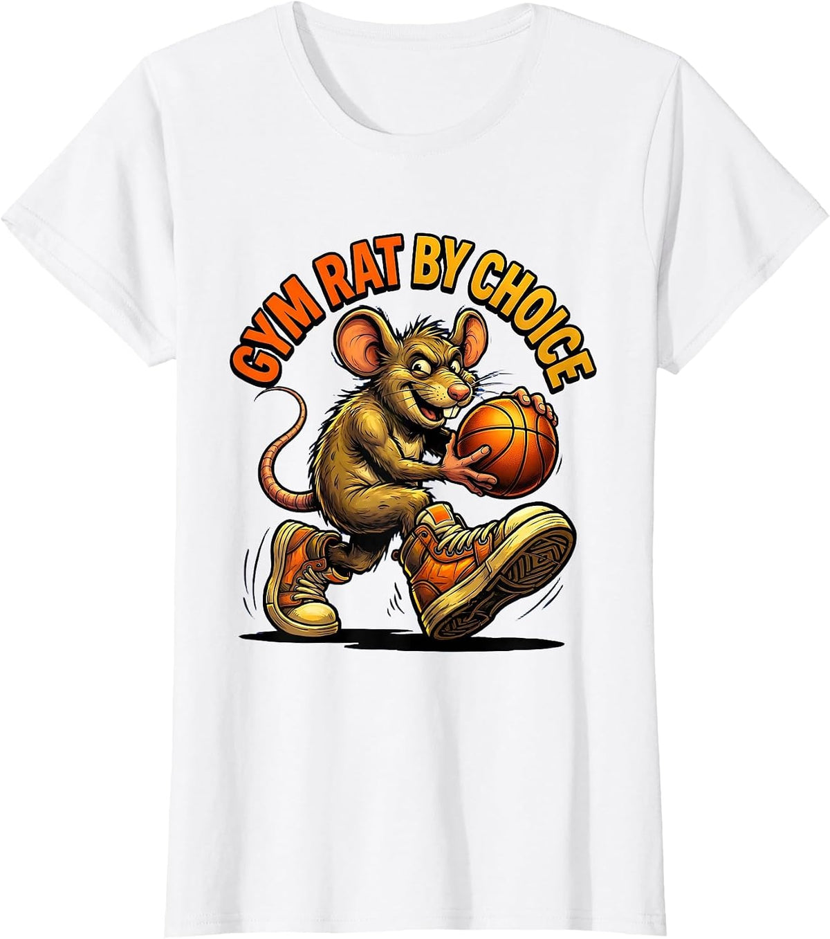 Gym Rat By Choice Basketball Lover Design T-Shirt - White