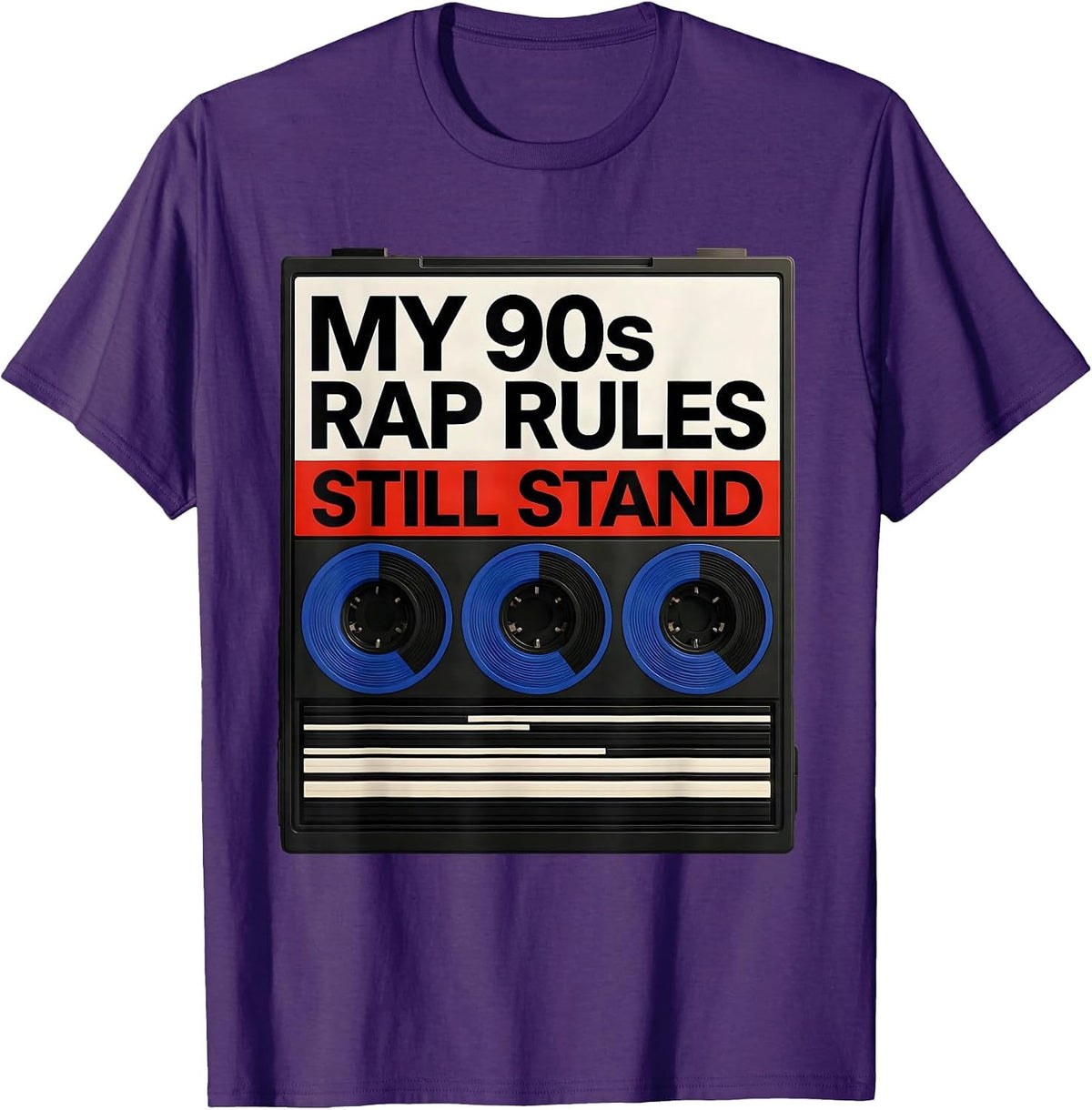 Men's My 90s Rap Rules Still Stand Bauhaus Modernist Hip Hop T-Shirt - Purple