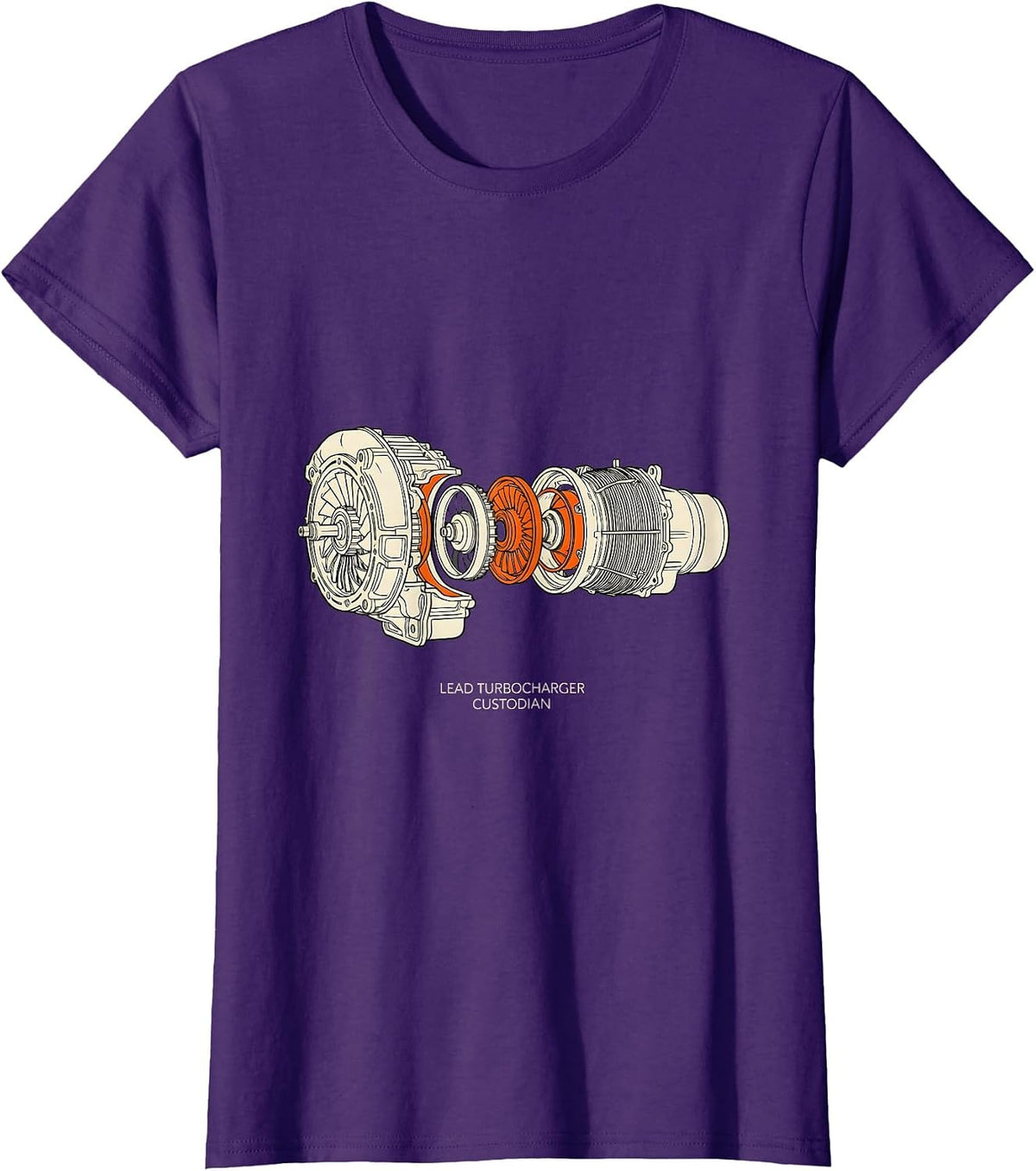 Women's Lead Turbocharger Custodian Funny Car Guy Mechanic Workshop T-Shirt - Purple