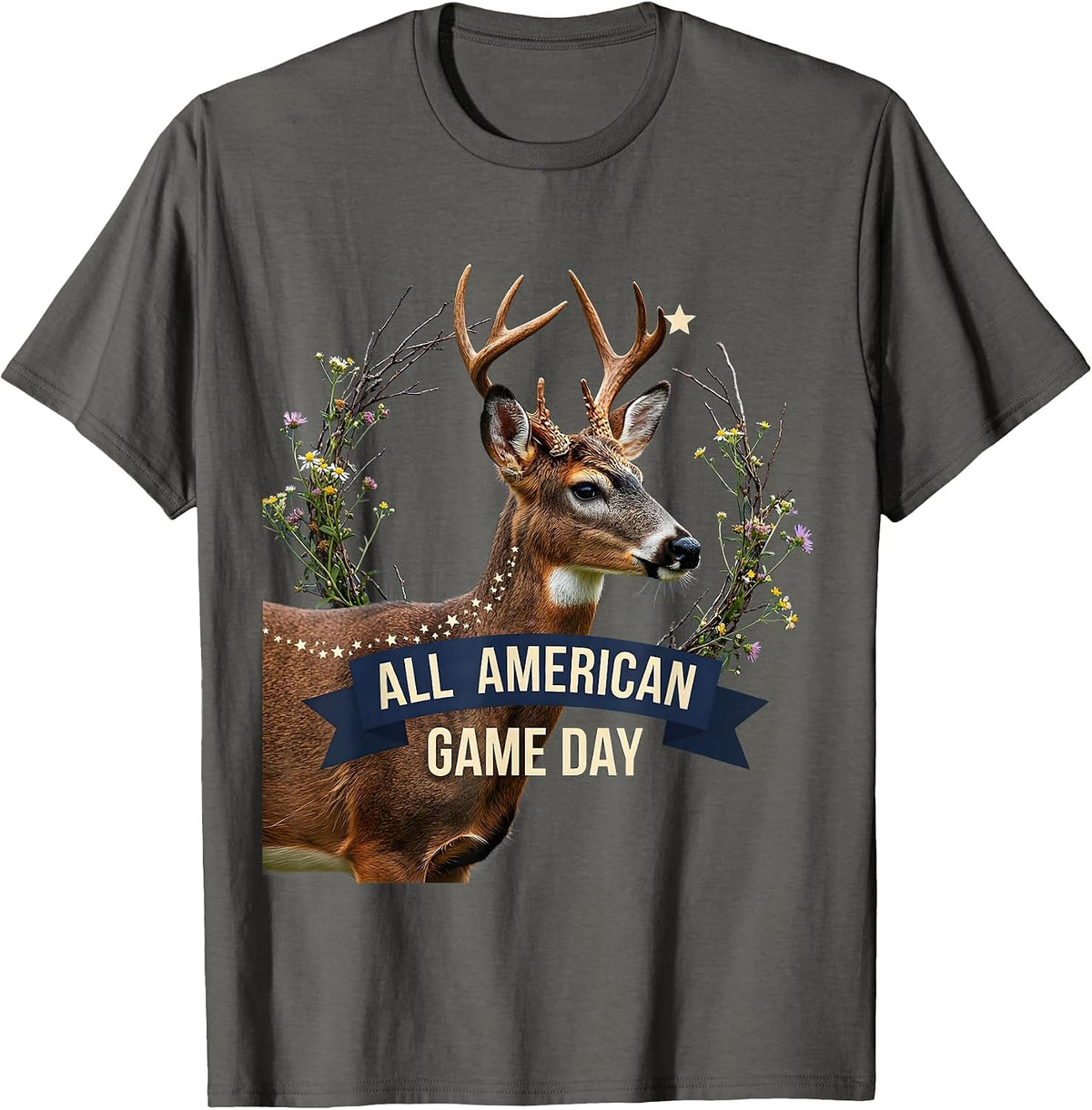 Boys All American Game Day Red White and Blue T-Shirt - Asphalt Grey