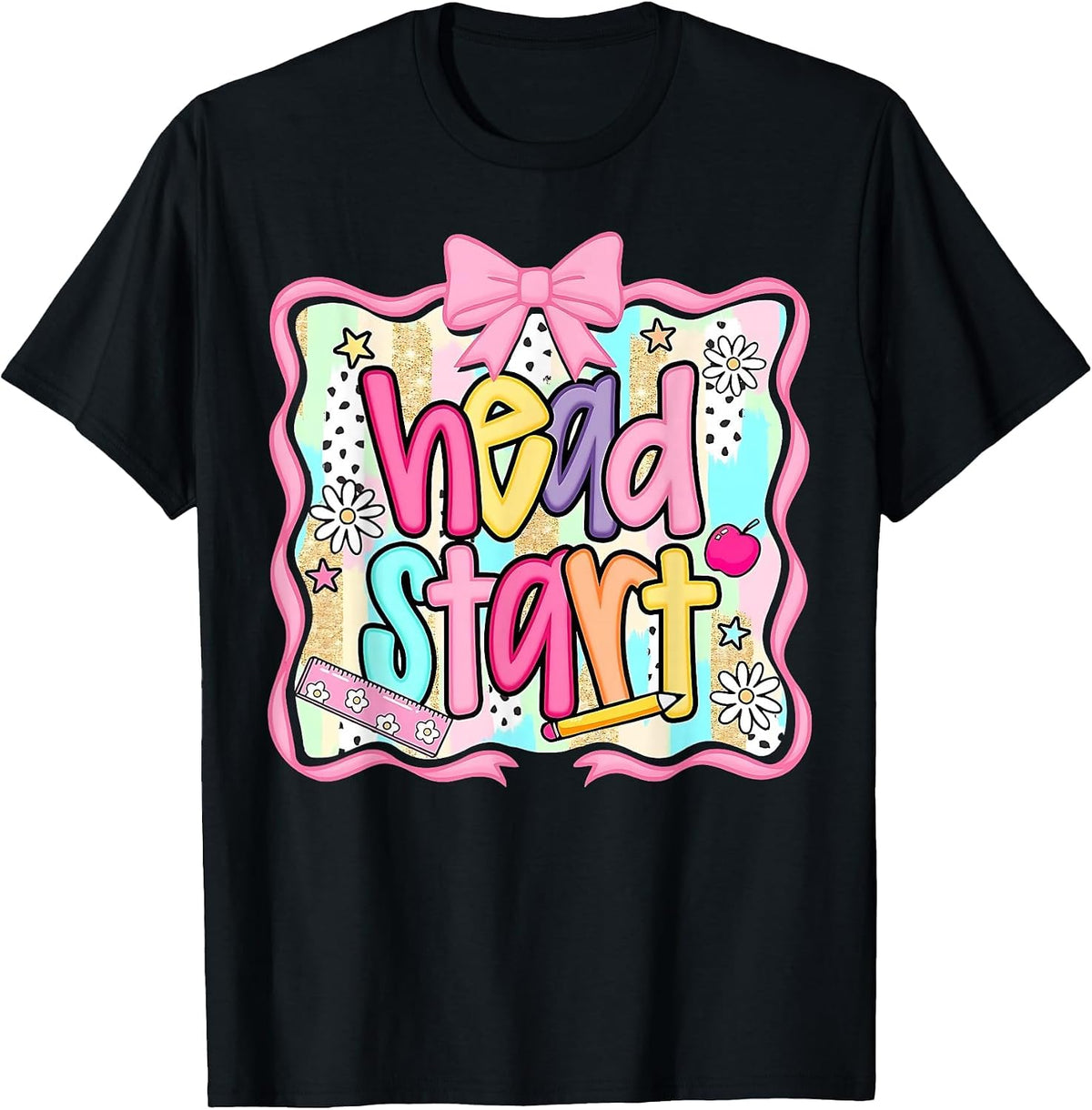 Head Start Team Homeschool Teacher Headstart Back to School T-Shirt - Black