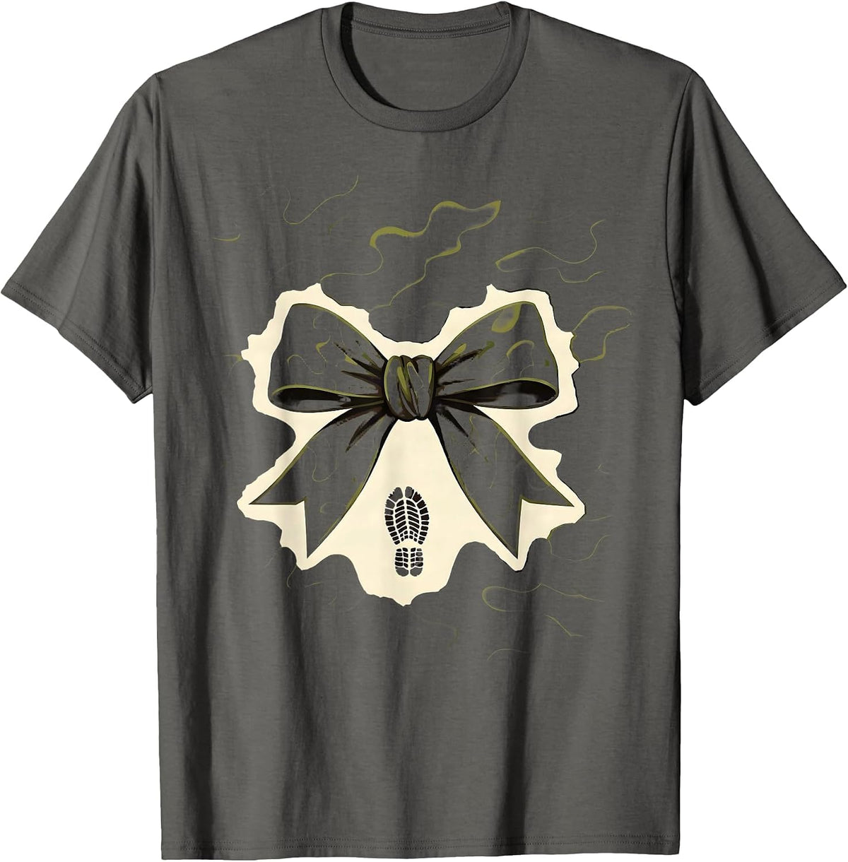 Camo Bow Minimalist Hunting Ol Lady Outdoor Pride T-Shirt - Asphalt Grey