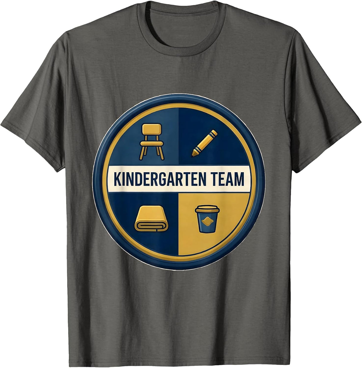 Kindergarten Team Cute Teacher Classroom Back To School T-Shirt - Asphalt Grey