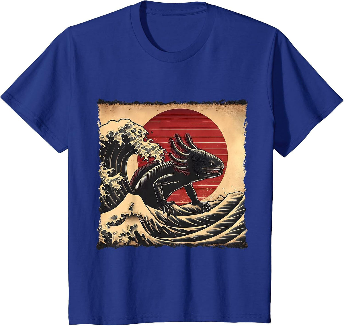 Retro Vintage Axolotl Kaiju Monster Japan Art Anime Lover T-Shirt - Royal Blue
