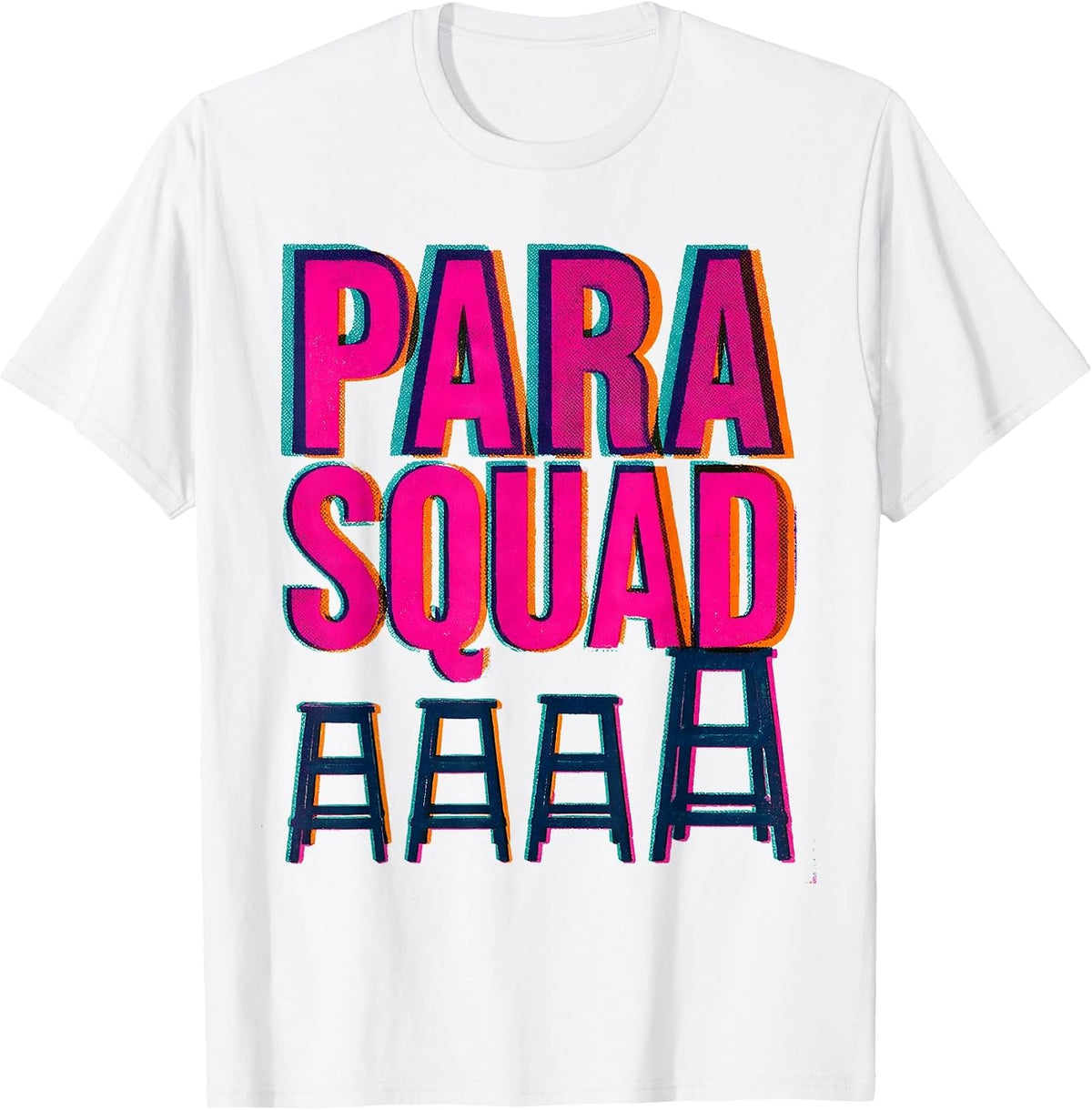 Men's Para Squad Paraprofessional Teacher Appreciation Back T-Shirt - White