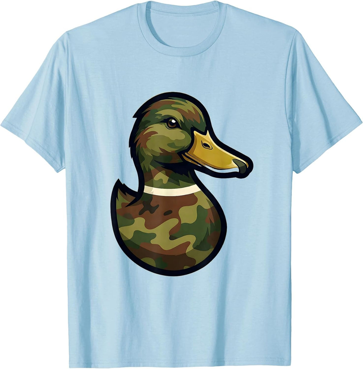 Men's Duck Camo Silhouette Graphic Tee T-Shirt - Baby Blue