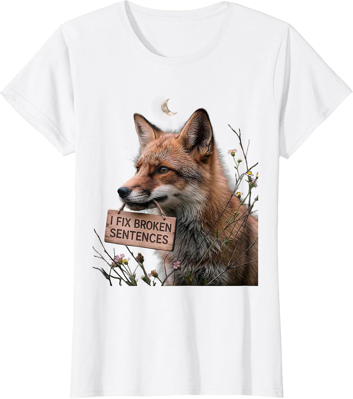 Women's I Fix Broken Sentences Speech Therapy Design T-Shirt - White