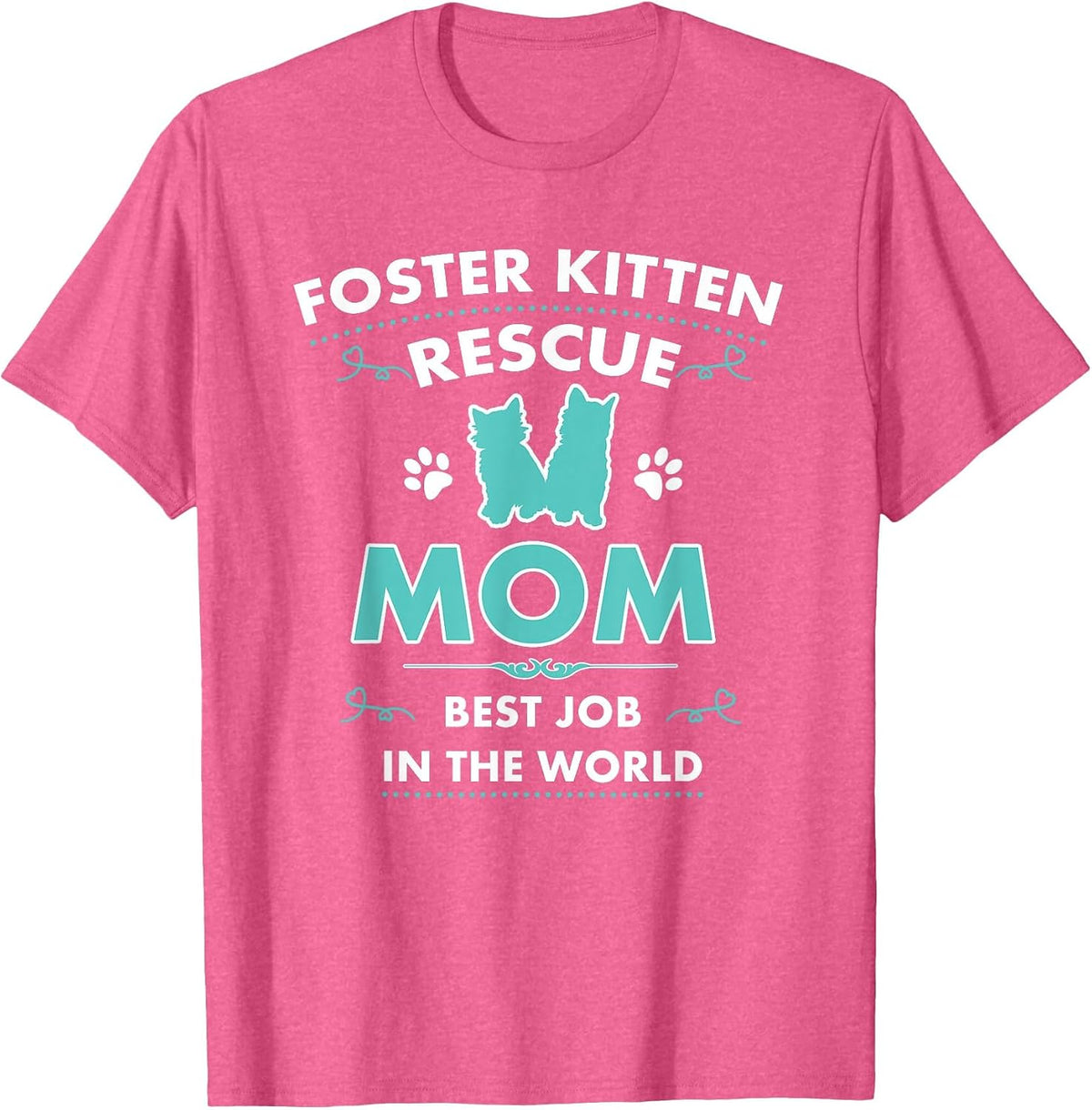 Cute Foster Kitten Rescue Mom Cat Adoption T-Shirt - Pink Heather