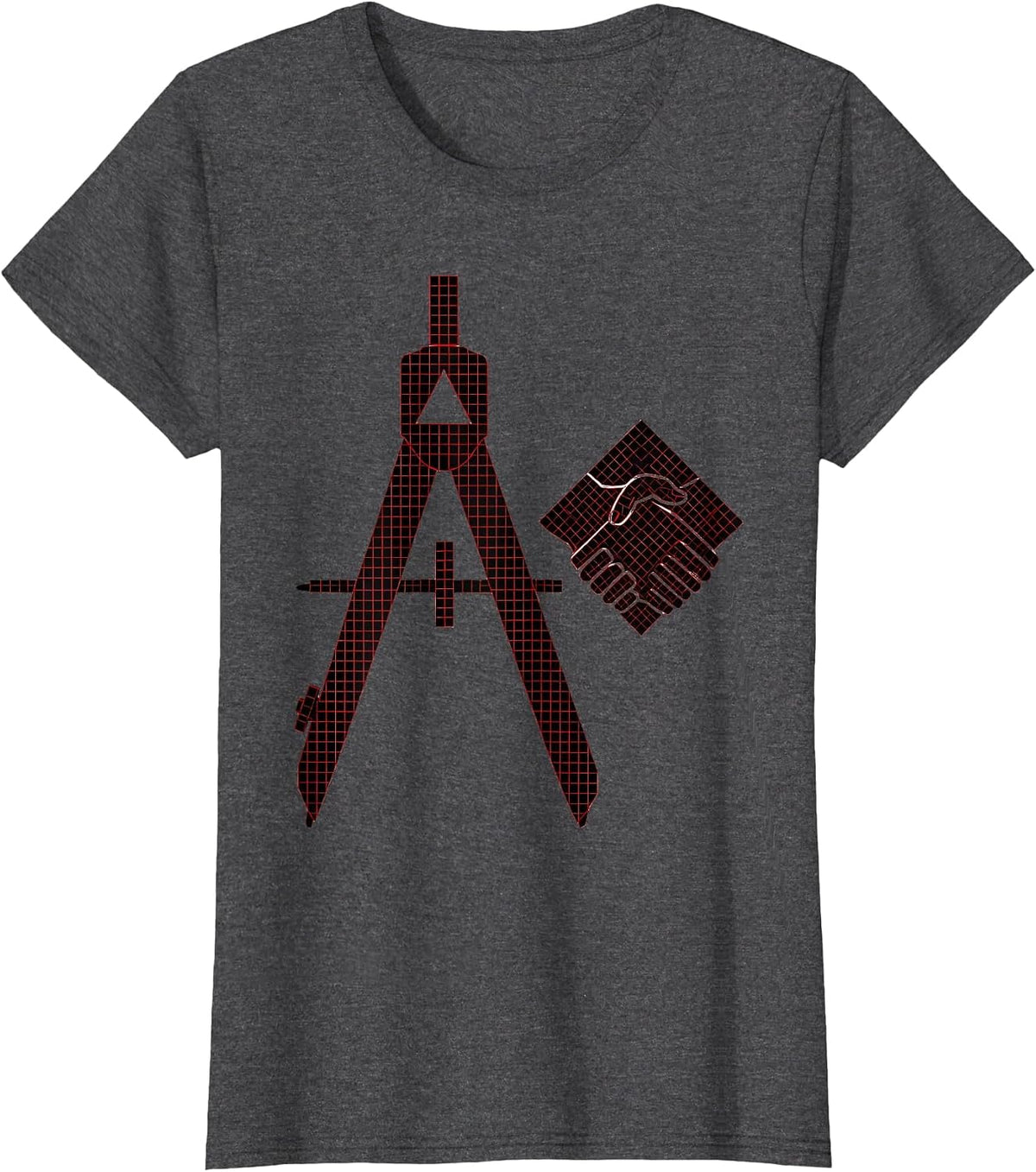 Women's Square and Compass Freemason Masonic Fraternal Pride T-Shirt - Dark Heather Grey