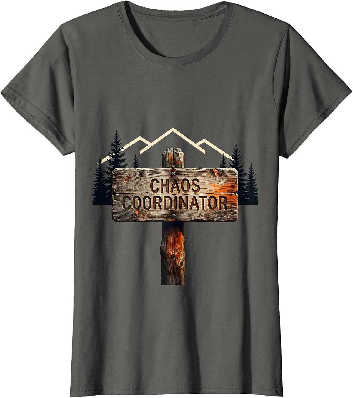 Women's Chaos Coordinator Funny Design T-Shirt - Asphalt Grey