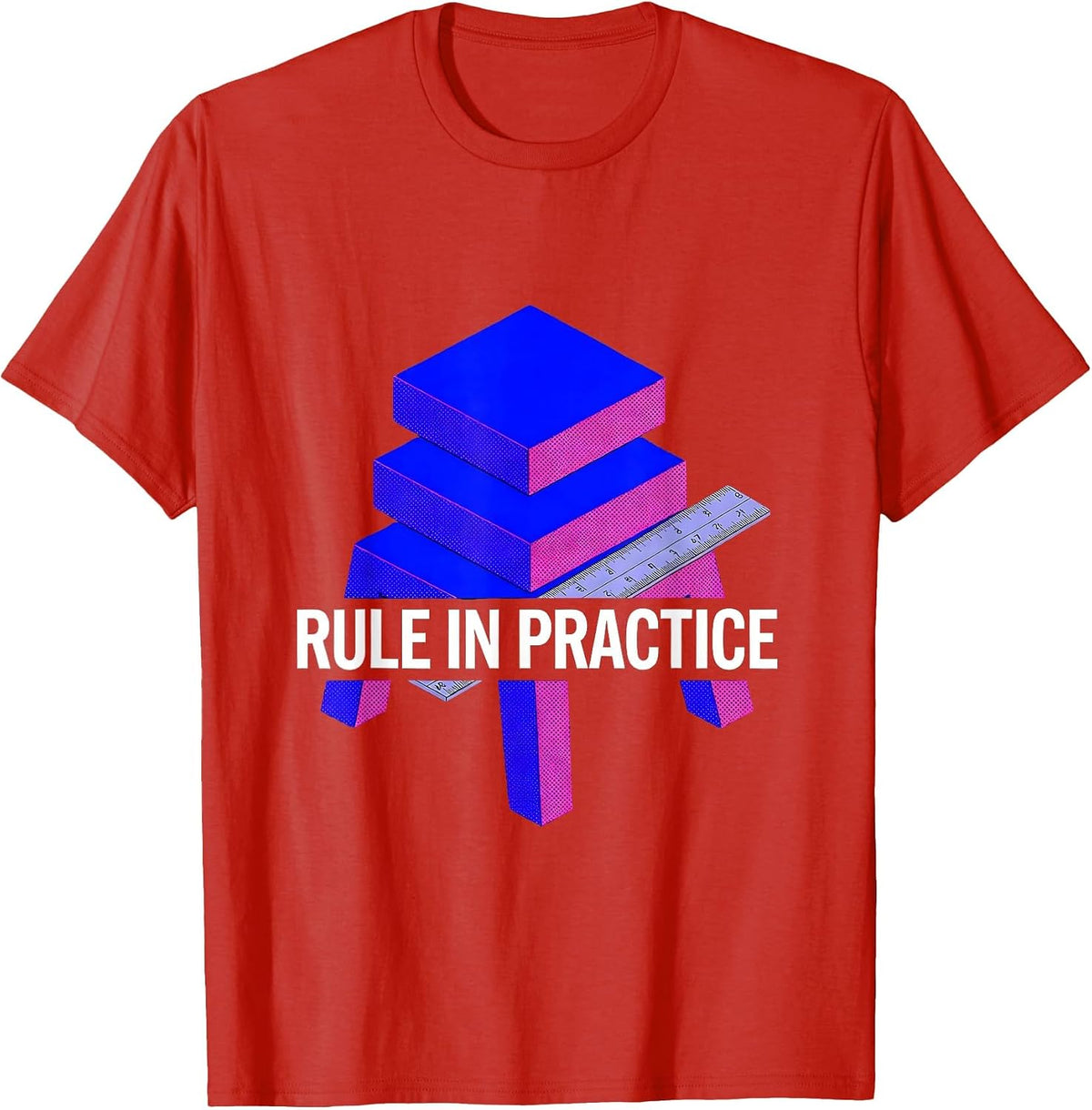 Men's Rule In Practice Bauhaus Modernist Design Enthusiast 100th T-Shirt - Red