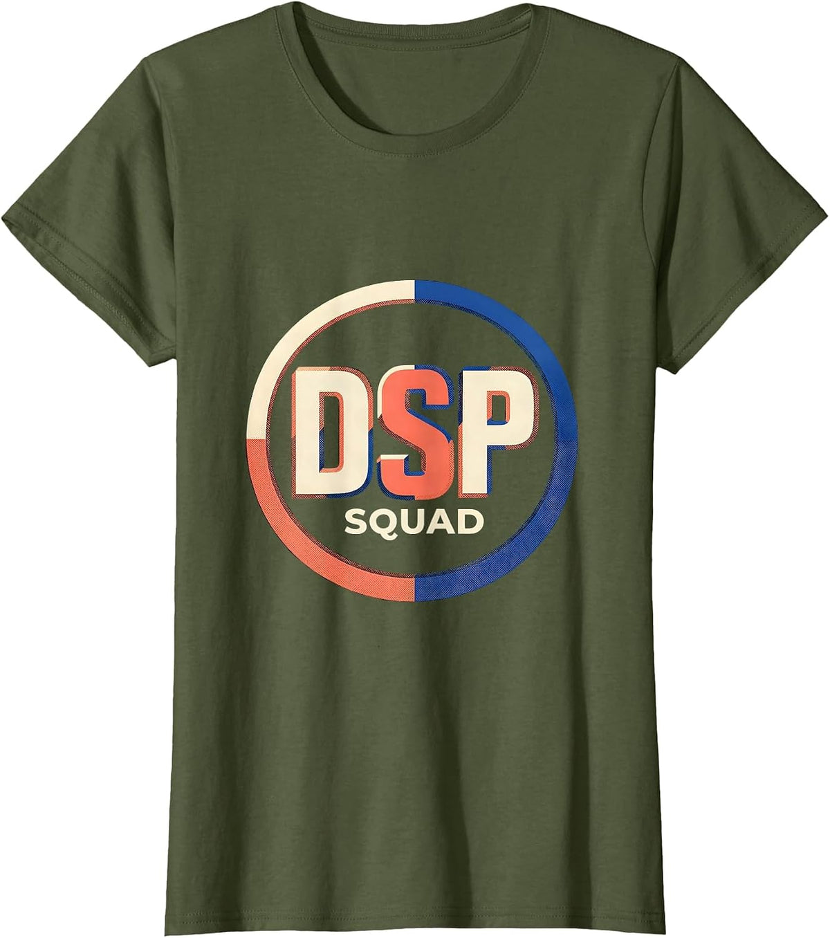 Women's DSP Squad Custom Flat Polychrome School Support Staff T-Shirt - Olive Green