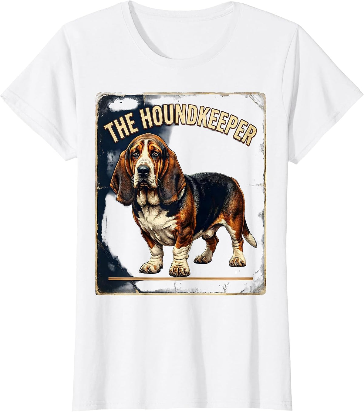 The Houndkeeper Vintage Basset Hound Owner Deadpan Humor T-Shirt - White