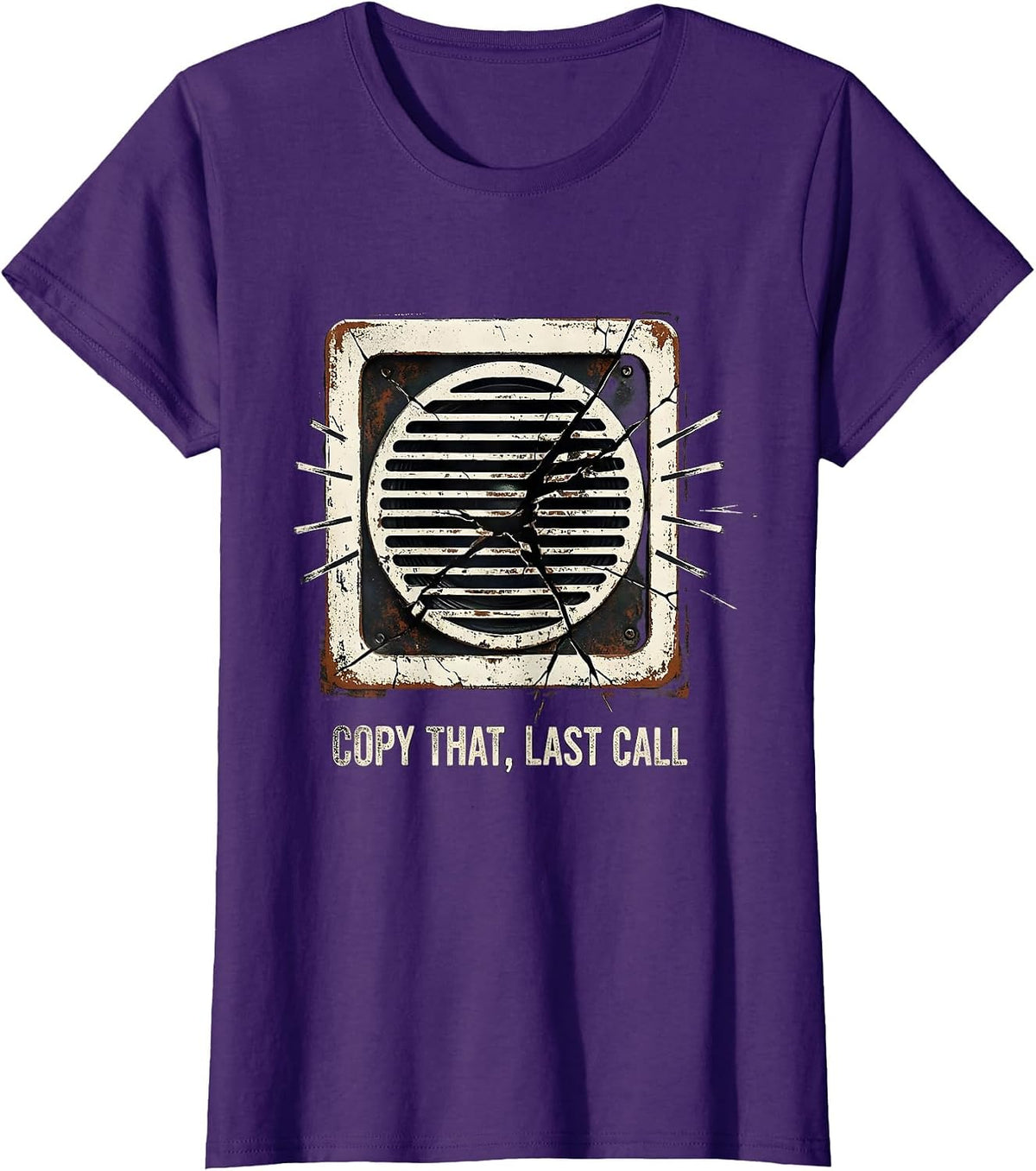 Women's Copy That Last Call Distressed Funny Police Officer Gift T-Shirt - Purple
