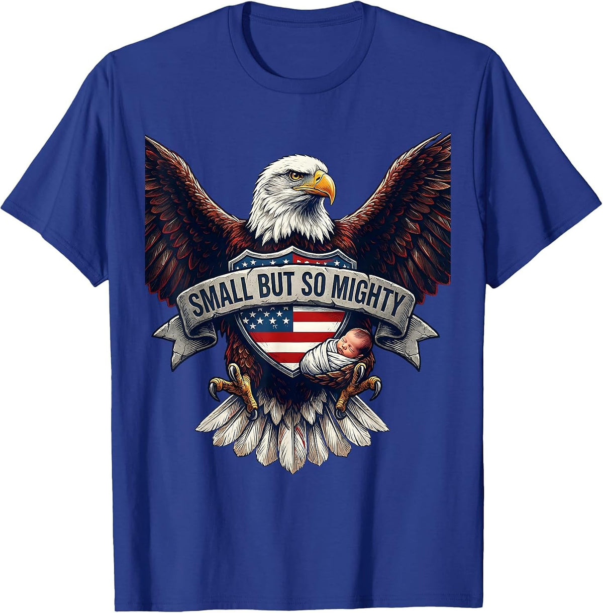 Men's Small But So Mighty NICU Nurse Design T-Shirt - Royal Blue