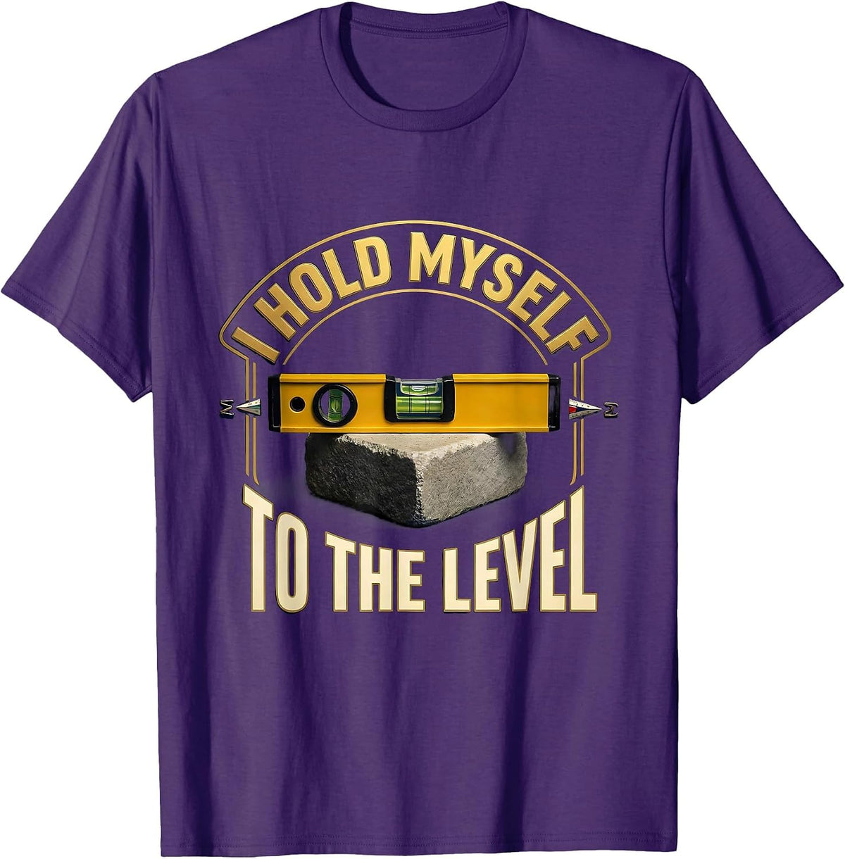 I Hold Myself To The Level Masonic Emblem Freemason T-Shirt - Purple