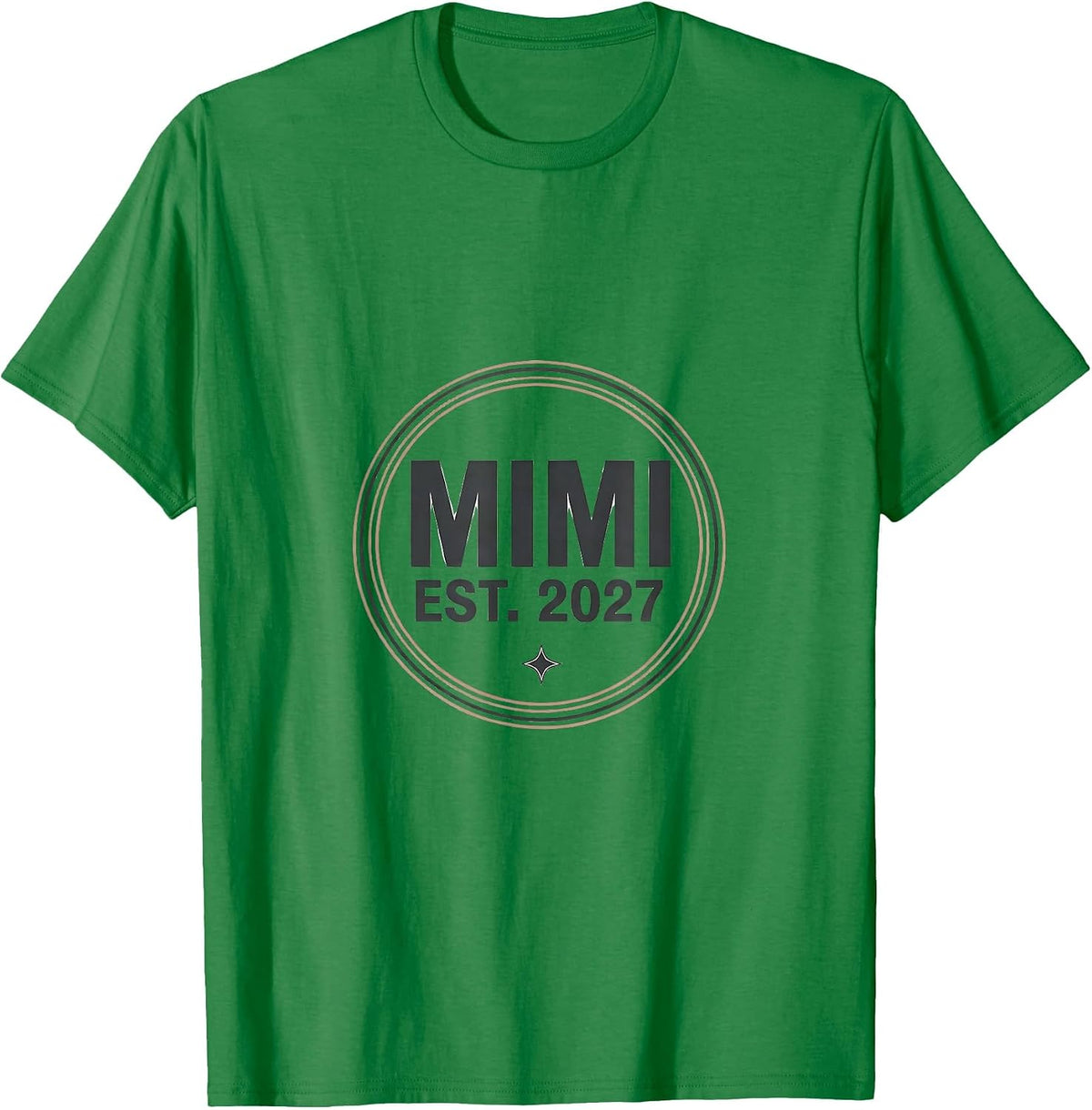 Men's Mimi Est 2027 Minimalist Elegant Font Family Keepsake T-Shirt - Kelly Green