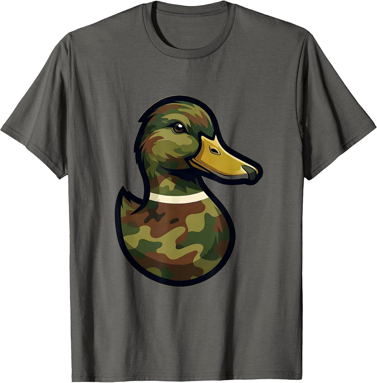 Men's Duck Camo Silhouette Graphic Tee T-Shirt - Asphalt Grey