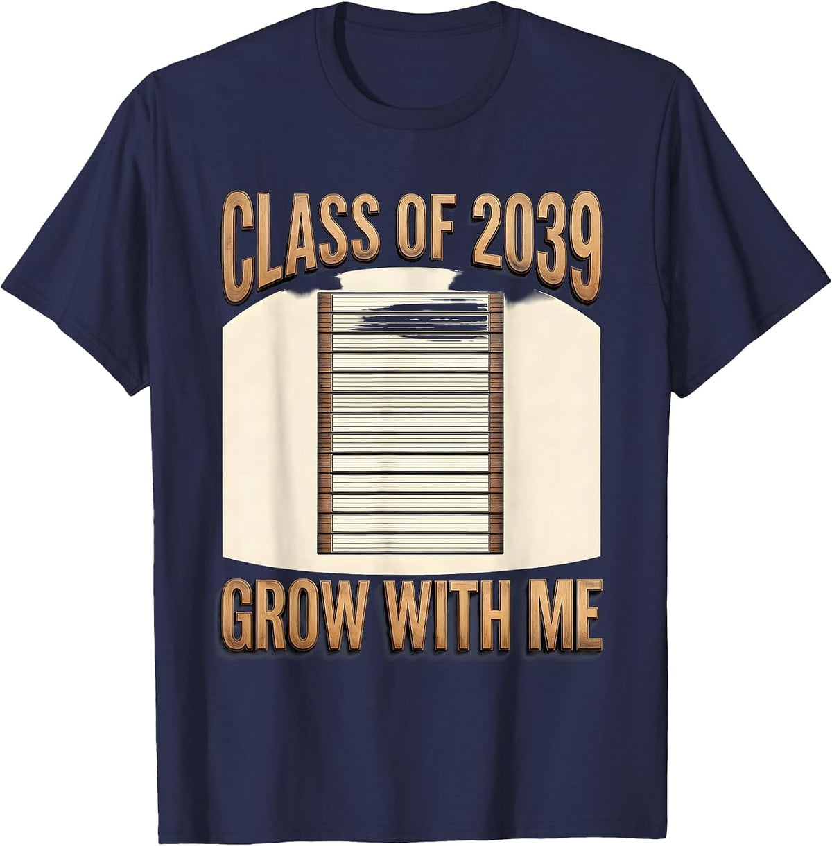 Men's Class Of 2039 Grow With Me Sentimental Keepsake First Day T-Shirt - Navy Blue