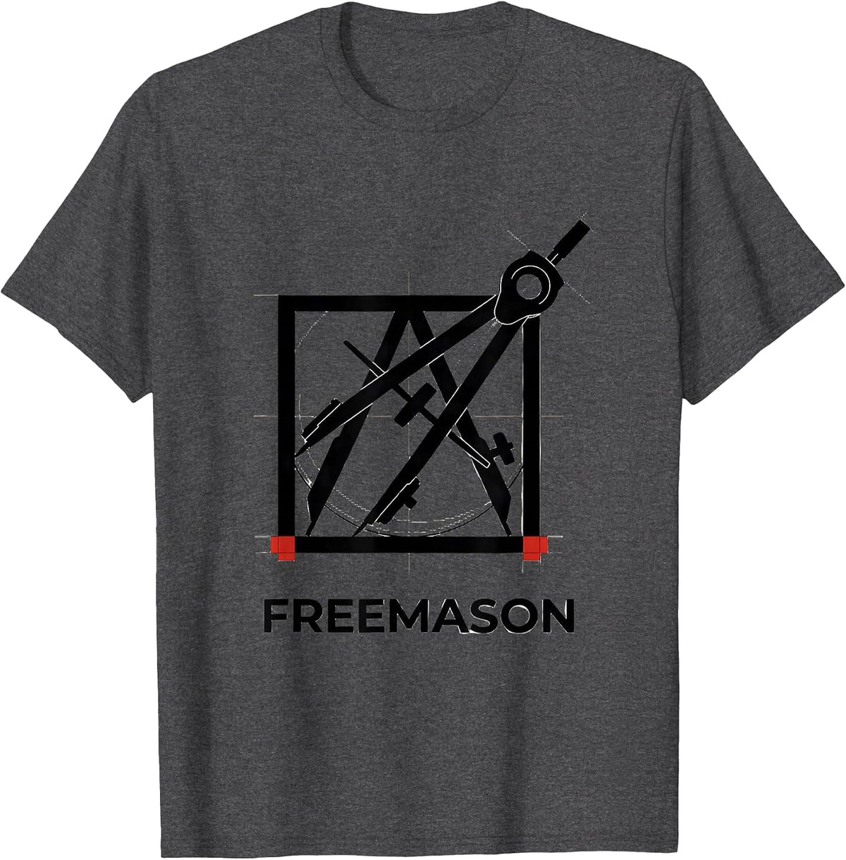 Men's Freemason Swiss International Fraternal Pride Masonic T-Shirt - Dark Heather Grey