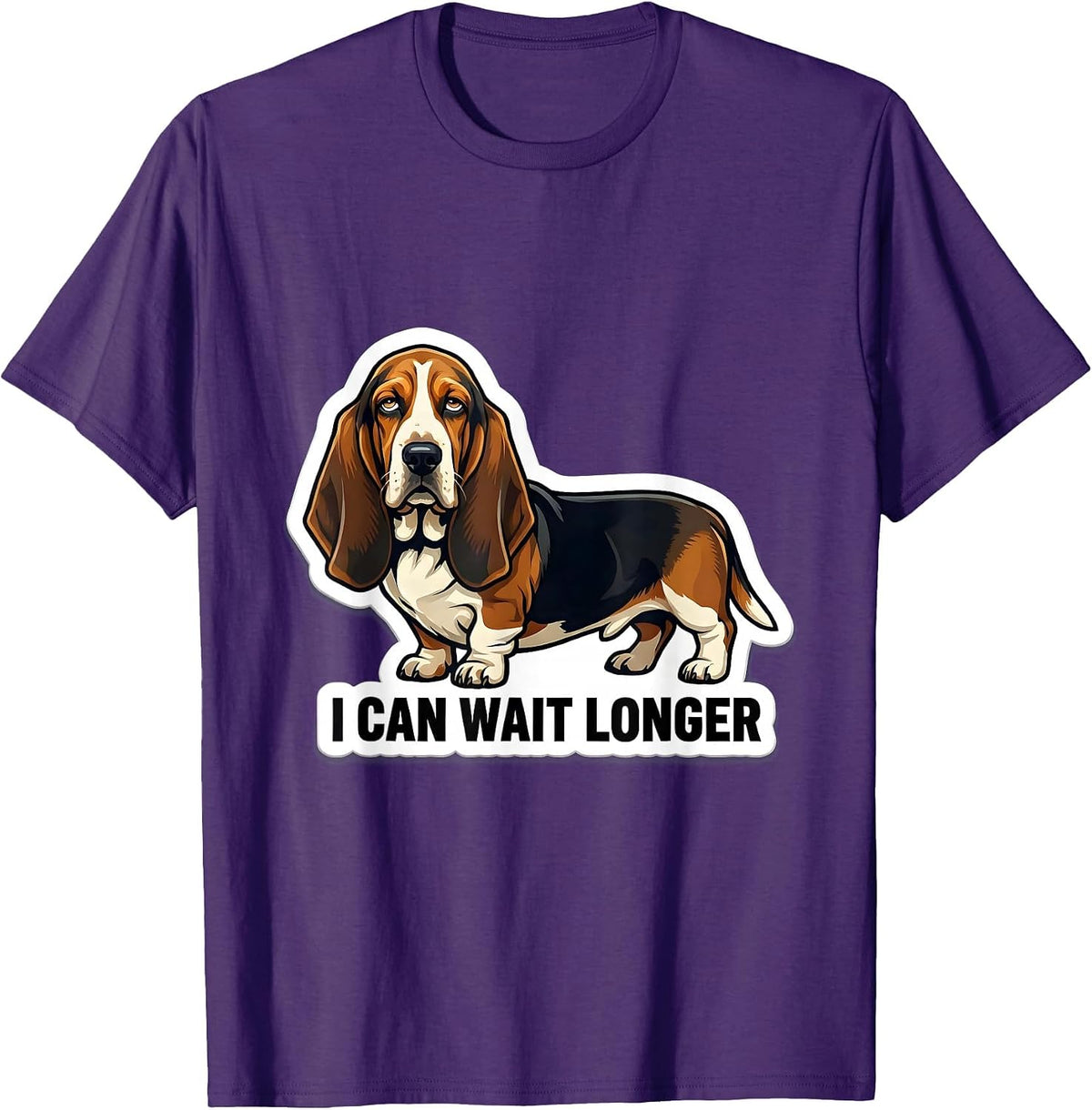I Can Wait Longer Funny Basset Hound Dog Lover Gift For Dad T-Shirt - Purple