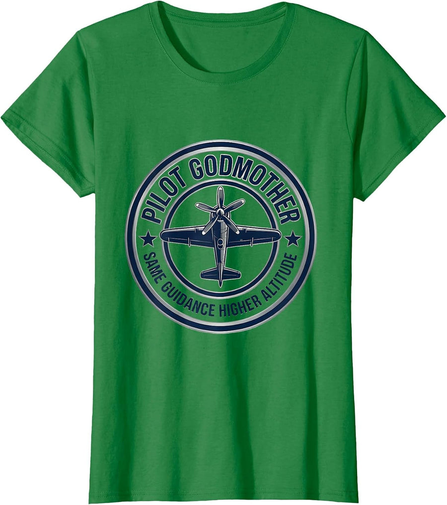 Women's Pilot Godmother Same Guidance Higher Altitude Pilot T-Shirt - Kelly Green