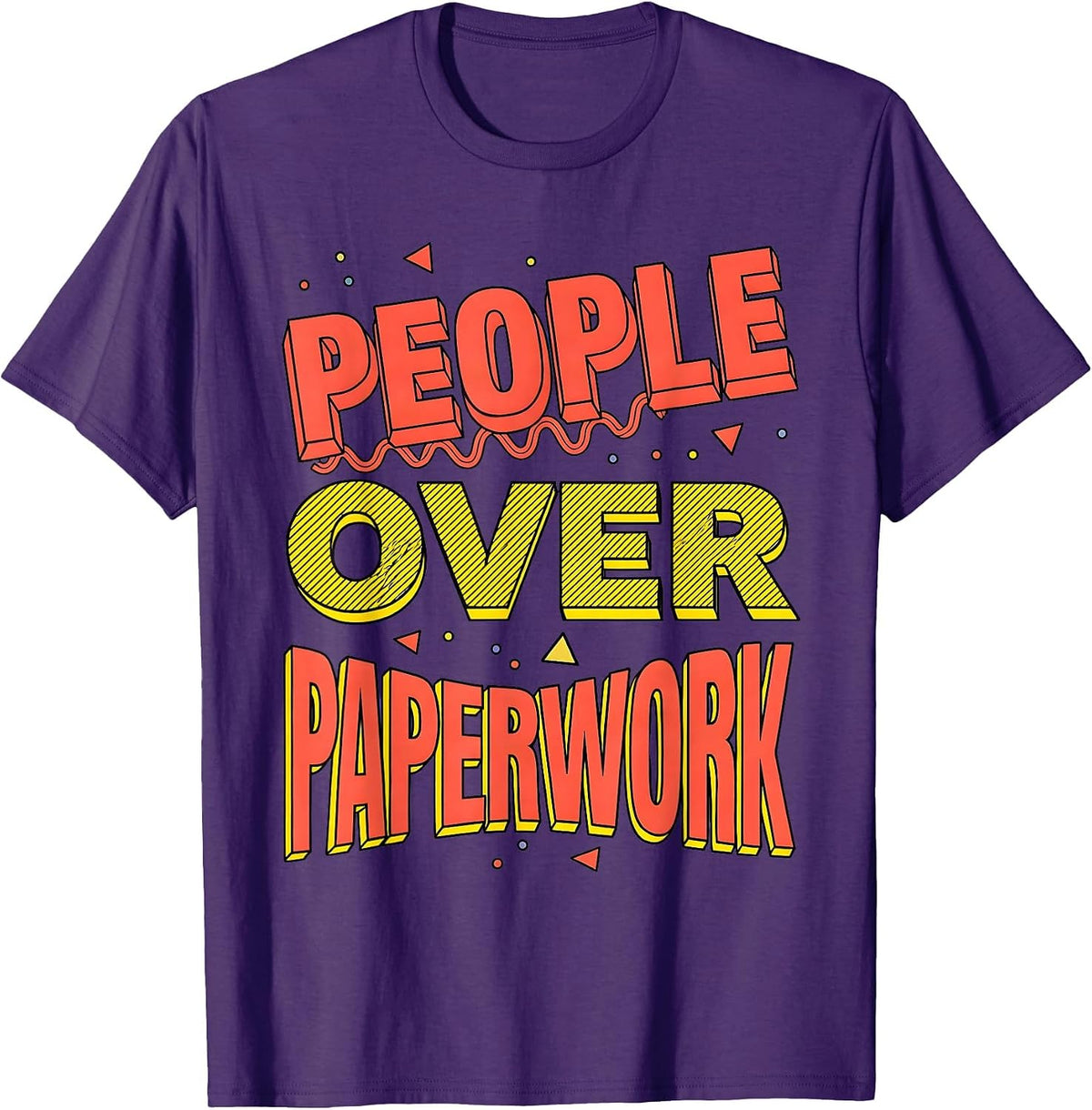 Men's People Over Paperwork Social Worker Design T-Shirt - Purple